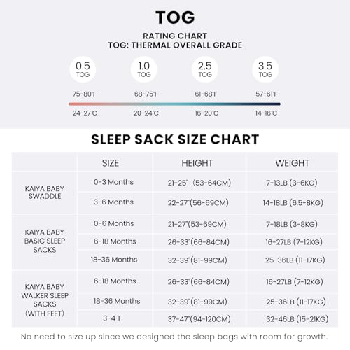 Kaiya Baby Unisex Sleep Sack for Babies 05 Tog 6-18 Months
