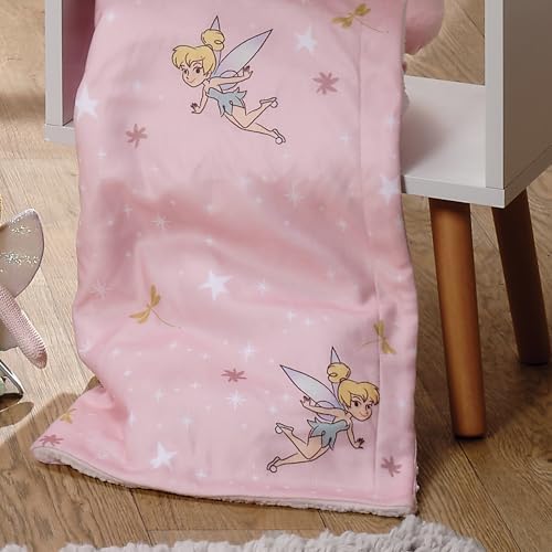 Bedtime Originals Tinker Bell Baby Blanket - Pink White Disney Garden Floral