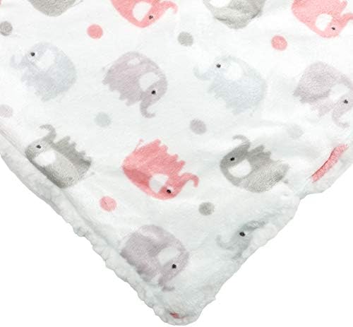 EVERYDAY KIDS Elephant Minky Baby Blanket 30x40