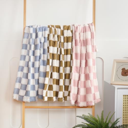 HOMRITAR Checkered Baby Blanket Reversible 30x40 Inch