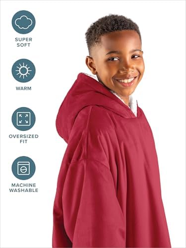 Bare Home Wearable Blanket Hoodie - Soft Plush Sherpa 1