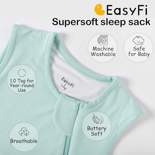 EasyFi Supersoft Bamboo Rayon Sleep Sack 2 Pack for 0-6 Months