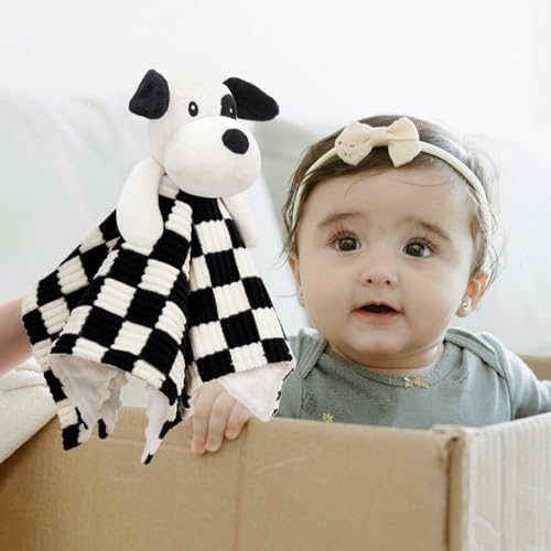 BEILIMU 14 Inch Baby Security Blanket with Minky Dot Fabric