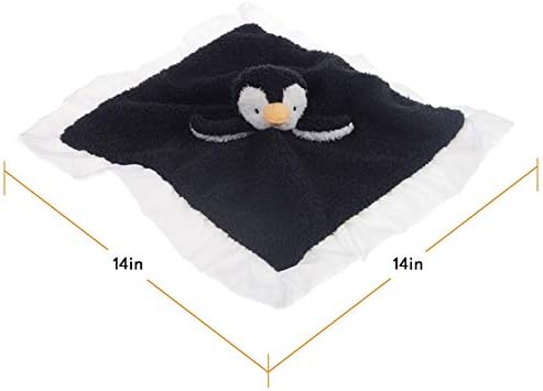 Apricot Lamb Plush Security Blanket Black Penguin 14 Inches