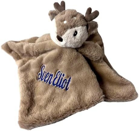 Personalized Plush Fawn Reindeer Baby Lovey Security Blanket
