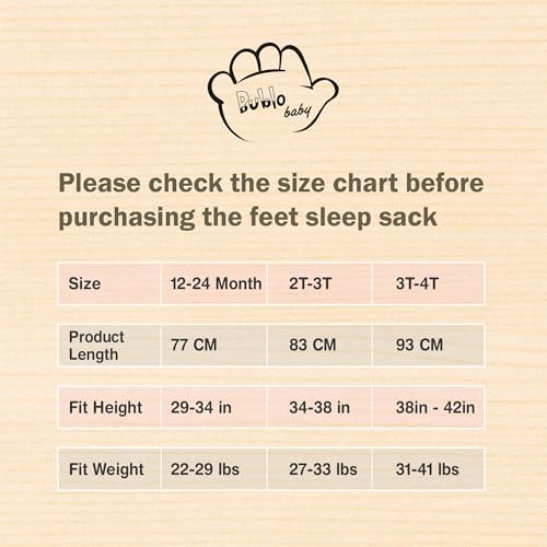 Bublo Baby Toddler Sleep Sack 3T-4T 1 Pack Wearable Blanket with Feet