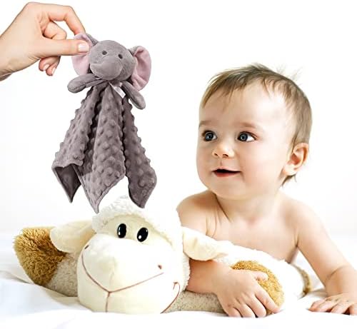 CREVENT Baby Welcome Gift Set with Blankets and Storage Basket Grey