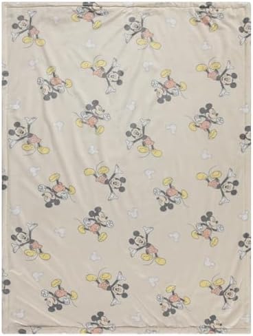 Disney Character Fuzzy Double Sided Baby Blanket with Mink and Sherpa
