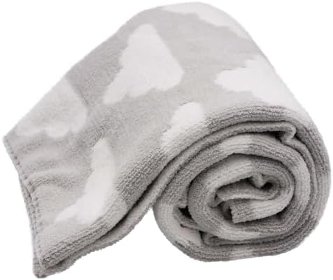 LITTLE CELEBRITY Chenille Baby Blanket 40x30 Inches Grey Clouds 1