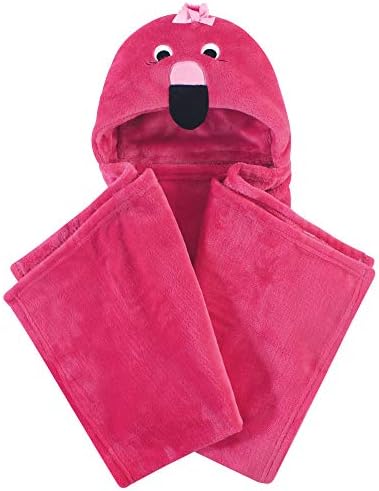 Hudson Baby Flamingo Hooded Plush Blanket One Size 1