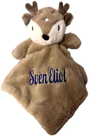 Personalized Plush Fawn Reindeer Baby Lovey Security Blanket