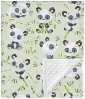 Cute Panda Bear Mink Baby Blanket with Dotted Backing 1
