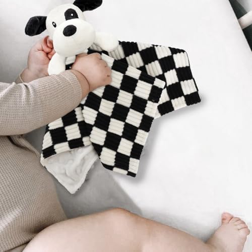 BEILIMU 14 Inch Baby Security Blanket with Minky Dot Fabric