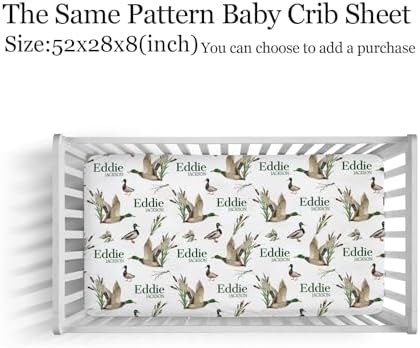 Personalized Baby Blanket with Name - Flannel Fleece Wild Ducks Design