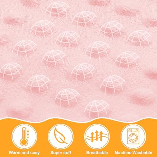 Nialnant Floral Baby Blanket for Girls Double Layer Dotted Toddler Blanket
