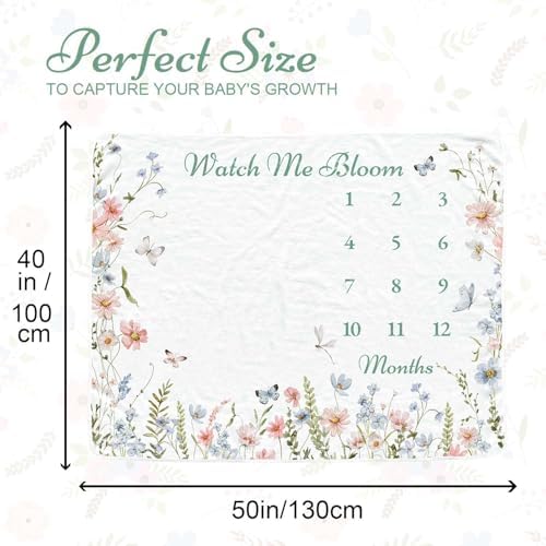 Wildflower Baby Monthly Blanket - Soft Personalized Boho Design