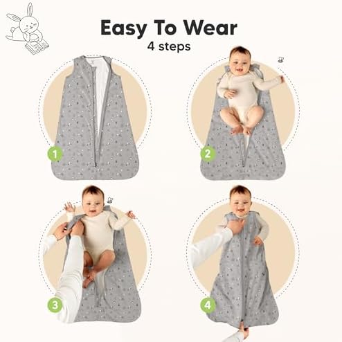 KeaBabies 2-Pack Zipper Sleep Sacks - 05TOG Organic Cotton Woodland Design