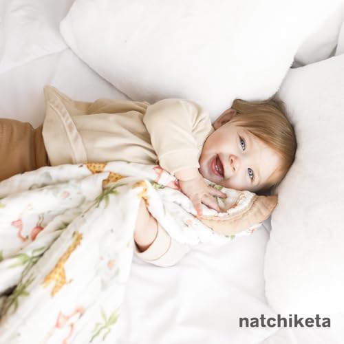 Natchiketa Organic Cotton Muslin Baby Blanket - Gender Neutral Forest Friends
