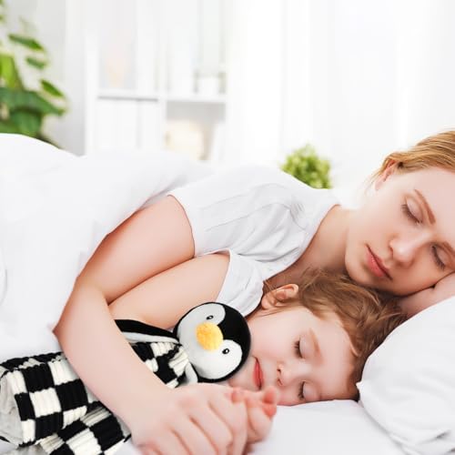 BEILIMU Baby Lovey Blanket Penguin 14 Inch Soft Checkerboard