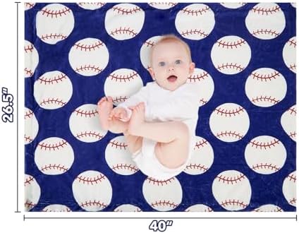 Baseball Baby Blanket Soft Fleece Double Layer 265x40 Inches