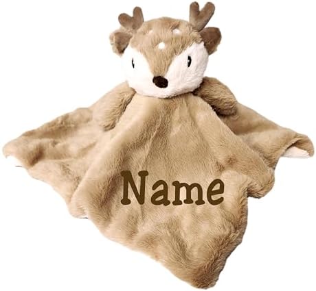 Personalized Plush Fawn Reindeer Baby Lovey Security Blanket