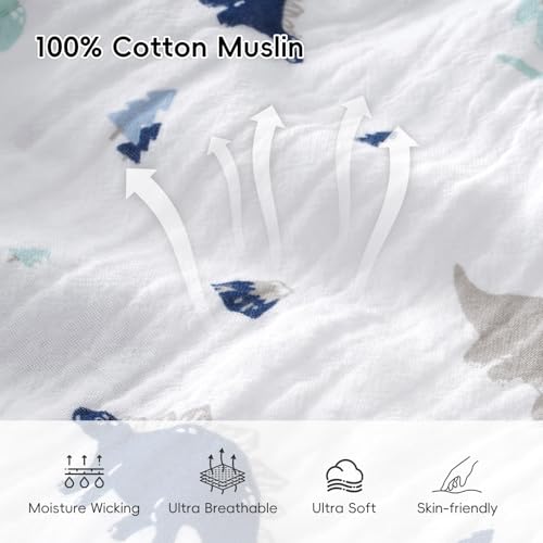 Davids Kids Dinosaur Muslin Sleep Sack 6-12 Months 2 Pack 1