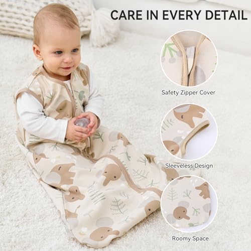 FILLEEP 6-12 Months Baby Sleep Sack 3 Pack 100 Cotton