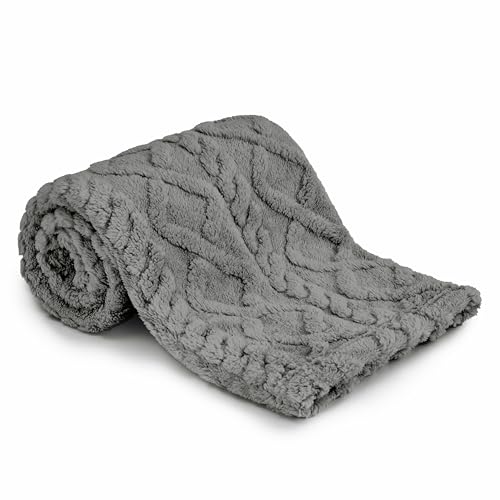 Sherpa Fleece Baby Blanket Cozy 30x40 Grey
