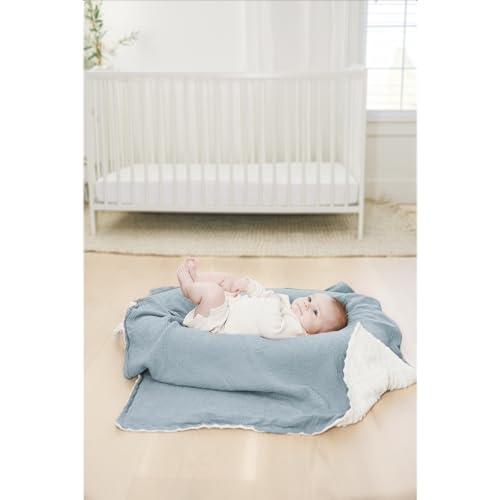 Konssy Soft Baby Blanket with Muslin Cotton Front and Dotted Fleece Back 1