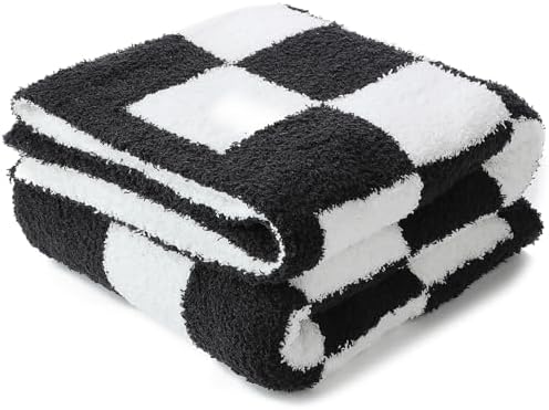 Checkered Microfiber Reversible Blanket - 30x40 Black