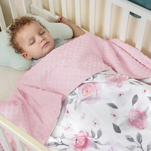 PHF Minky Baby Blanket for Girls 30x40 Inches