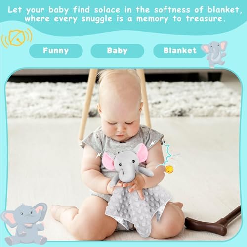 Soft Baby Lovey Elephant Security Blanket for Newborns - Gray 124in