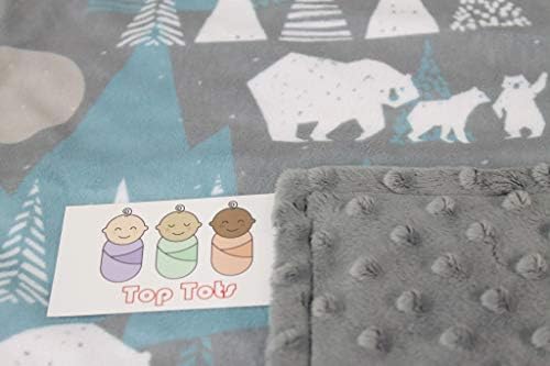 Top Tots Deluxe Baby Blanket - White Bear and Trees
