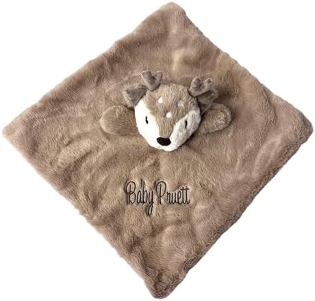 Personalized Plush Fawn Reindeer Baby Lovey Security Blanket