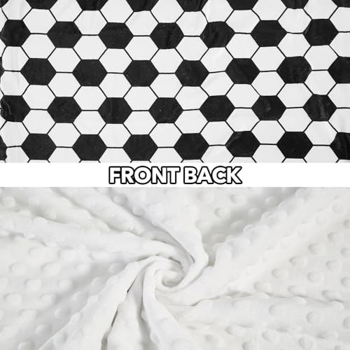DCOOLGO Soccer Baby Blanket Soft Fleece with Dotted Backing