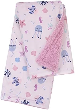 NOJO Mermaid Lagoon Baby Blanket with Sea Friends Pattern