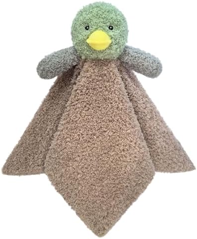 Doindute Baby Duck Security Blanket - 14 Inches Plush Green Stuffed Animal Lovey