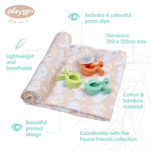 Playgro Fauna Friends Muslin Swaddle Blanket Set 1
