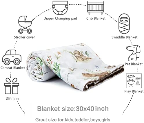 HOMRITAR Soft Plush Minky Blanket with Dotted Backing