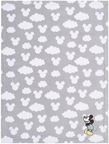 Lambs Ivy Disney Baby Moonlight Mickey Mouse Gray Soft Fleece Blanket
