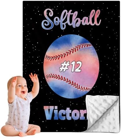 GRESATEK Custom Name Baby Double Layer Blanket - Personalized for Boys Girls Kids