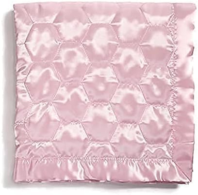Heavens Cuddles Quilted Satin Baby Blanket Pink