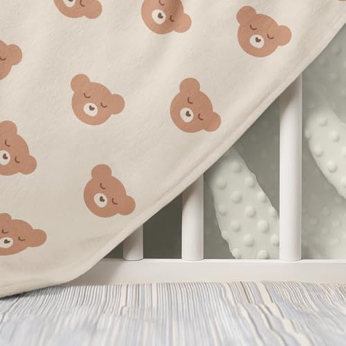 SANDJEST Bear Minky Baby Blanket 30x40 Inches