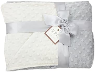 Ivory Gray Minky Dot Crib Blanket 6778