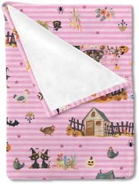 Hwmmbh Fall Farm Witch Cats Baby Blanket for Boy Girl