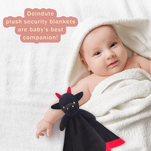 Baby Black Dragon Soft Stuffed Security Blanket 14 Inches