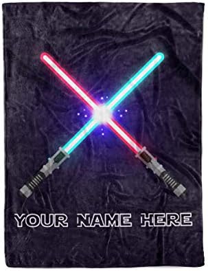 Personalized Lightsaber Fleece Blanket - Baby 30x40