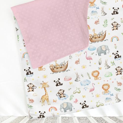 Rainbow Safari Animal Baby Blanket 30x40