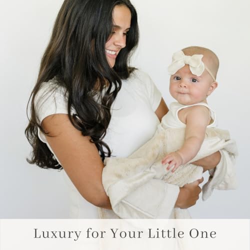 SARANONI Ivory Receiving Blanket 40 x 30 Super Soft Luxury