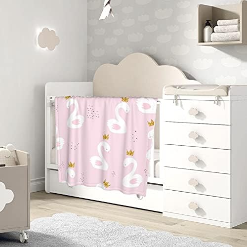 Duduho Swan Princess Baby Blanket 30x40 Inch Soft Plush
